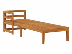 Tumbona con 1 reposabrazos oscuro madera maciza acacia Tumbona