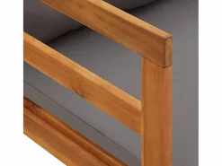 Tumbona con 1 reposabrazos oscuro madera maciza acacia Tumbona