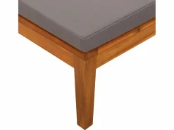 Tumbona con 1 reposabrazos oscuro madera maciza acacia Tumbona