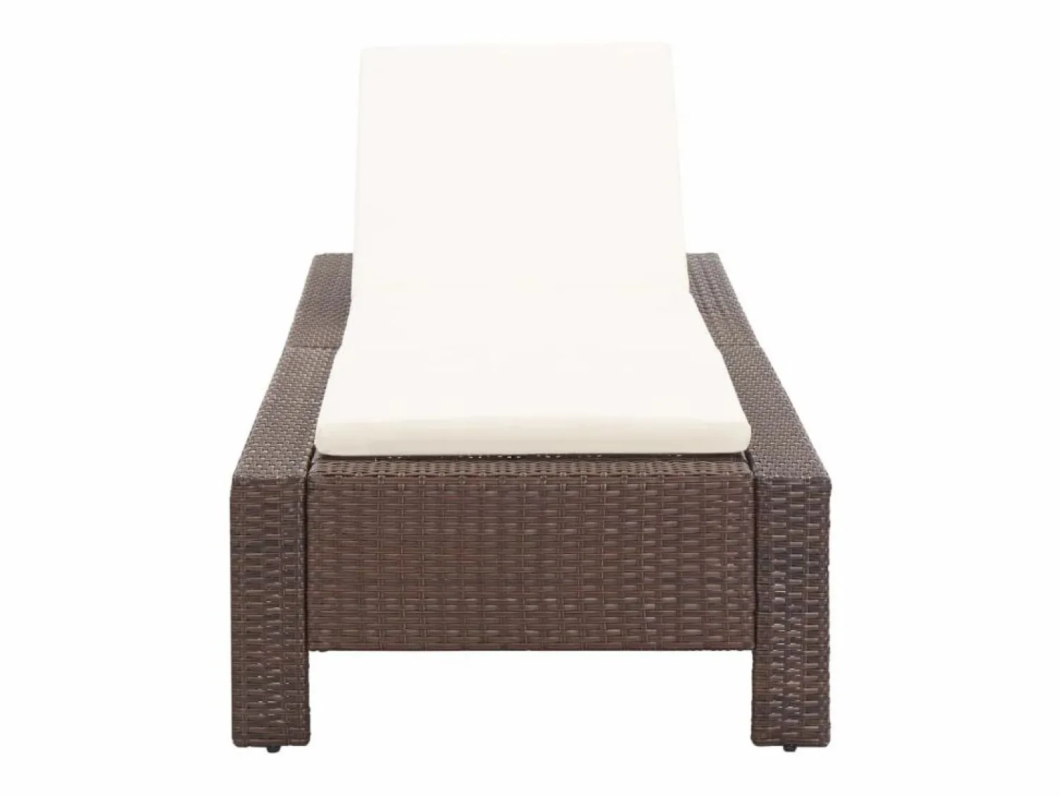 New vidaxl Tumbona con cojín de ratán sintético marrón Marru00f3n
