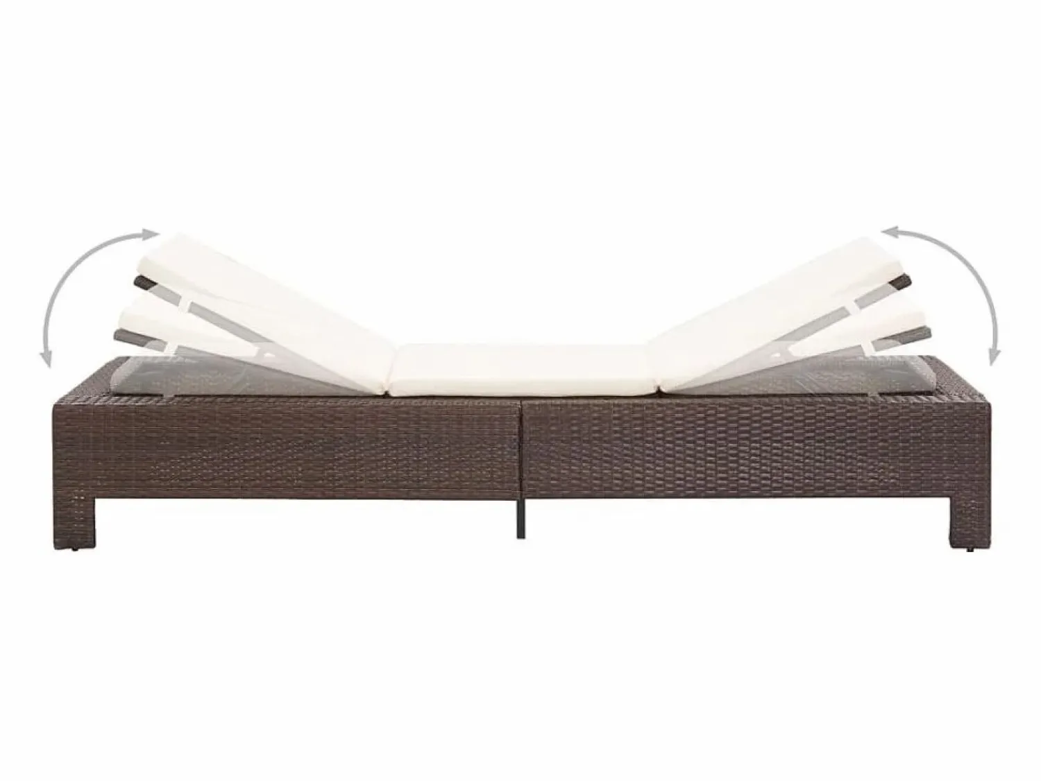 New vidaxl Tumbona con cojín de ratán sintético marrón Marru00f3n