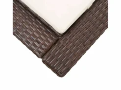 New vidaxl Tumbona con cojín de ratán sintético marrón Marru00f3n