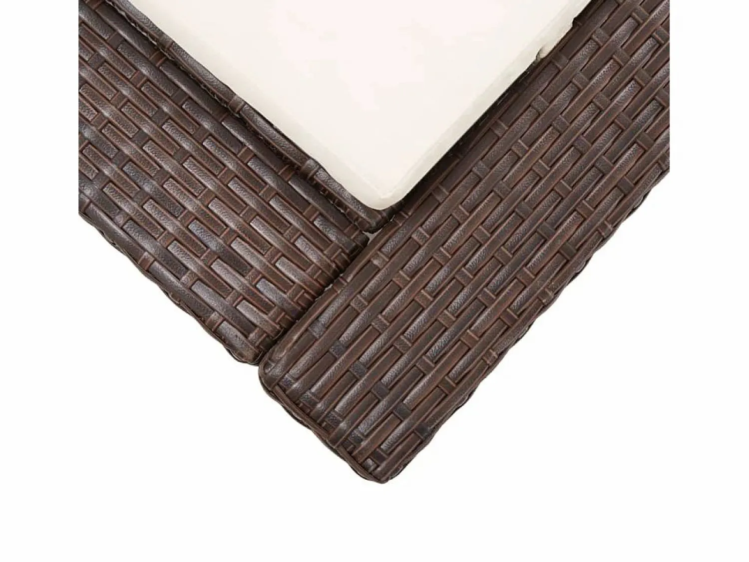 New vidaxl Tumbona con cojín de ratán sintético marrón Marru00f3n