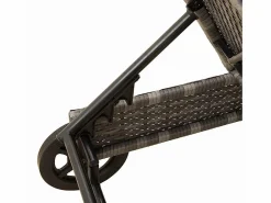 Clearance vidaxl Tumbona con ruedas y cojín ratán sintético Gris