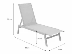 Best Sweeek Tumbona de acero multi posiciones, set de 2 Naranja
