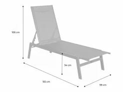 Online Tumbona de acero multi posiciones, set de 2 Tumbona