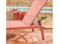 Tumbona de acero multi posiciones, set de 2 terracotta Tumbona