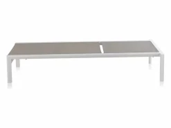 Tumbona de aluminio blanco con tejido plastificado color