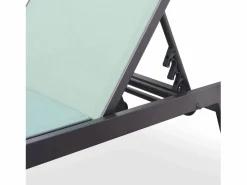 Tumbona de aluminio de multiposición con ruedas, set de 2 antracita Tumbona