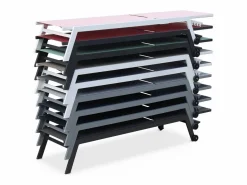 Tumbona de aluminio de multiposición con ruedas, set de 2 antracita Tumbona