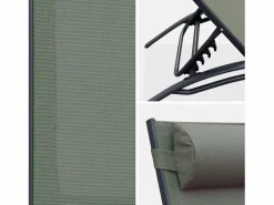 Sweeek Tumbona de aluminio textileno, set de 2 antracita