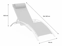 Sweeek Tumbona de aluminio textileno, set de 2 antracita