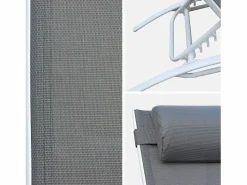New Tumbona de aluminio textileno, set de 2 Tumbona