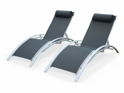 New Tumbona de aluminio textileno, set de 2 Tumbona