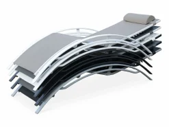 New Tumbona de aluminio textileno, set de 2 Tumbona