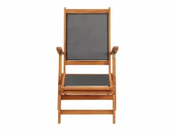 Hot vidaxl Tumbona de exterior de mandera maciza acacia y textileno Color natural claro