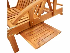 Tumbona de jardín con cojín madera maciza de acacia ES313447 Rojo