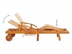 Online Tumbona de jardín con cojín madera maciza de acacia ES56375 Gris