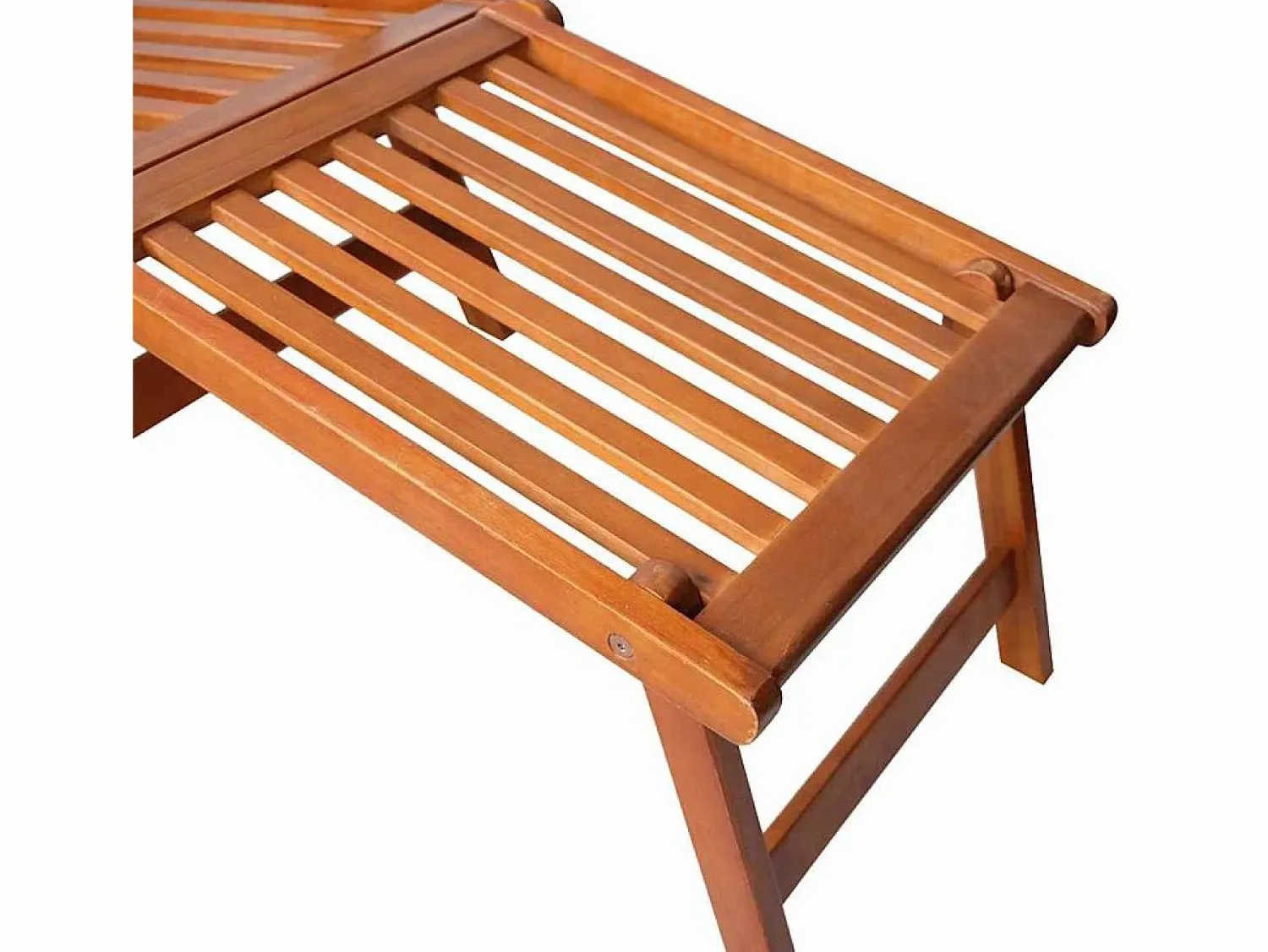 vidaxl Tumbona de jardín con reposapiés y cojín madera maciza acacia