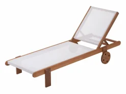 Clearance Tumbona de madera exótica Saigón - Maple - Crudo Tumbona