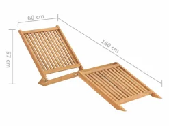 Sale vidaxl Tumbona de madera maciza de teca Color natural claro