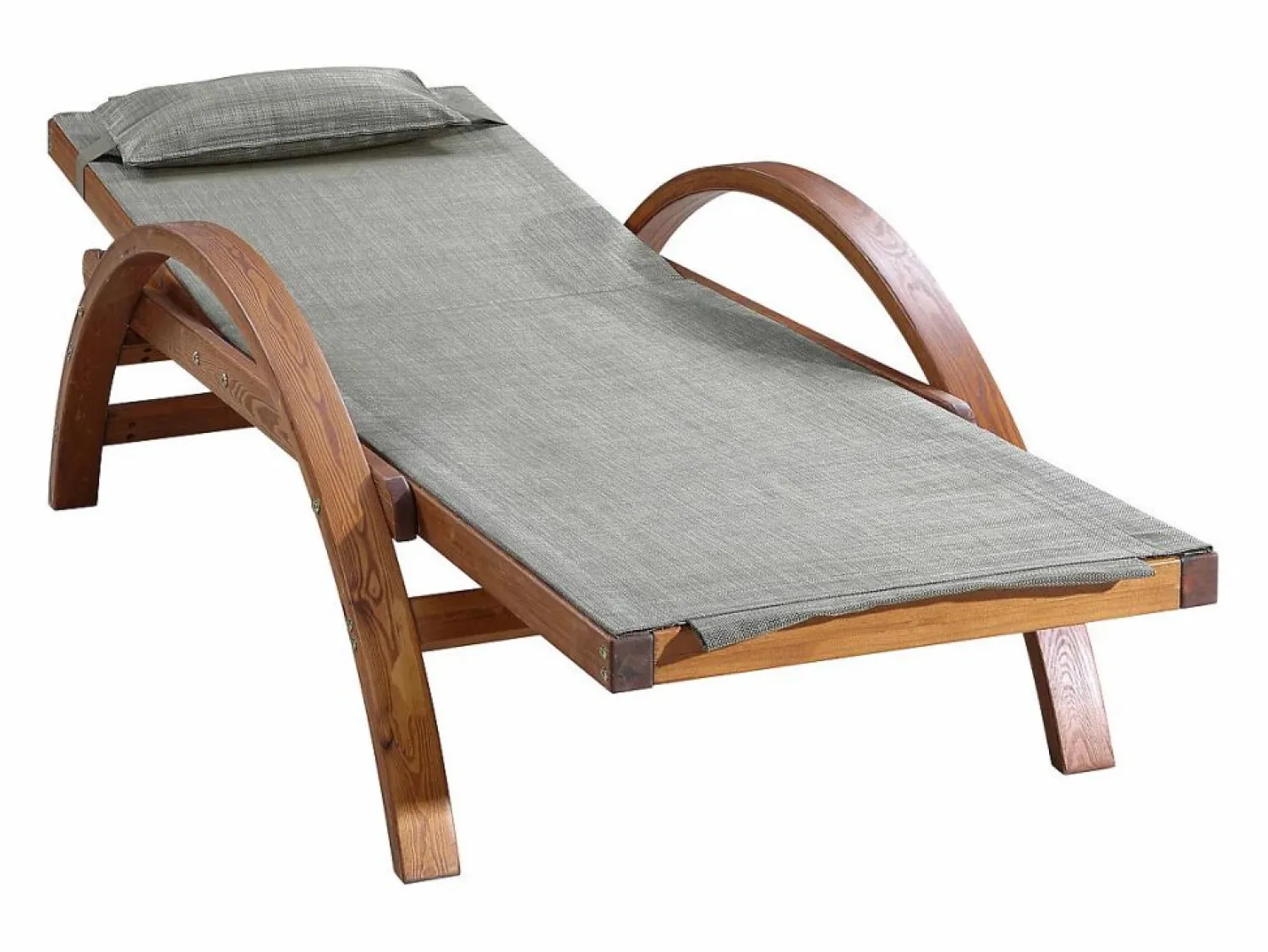 Concept-Usine Tumbona de madera y textileno blanco NAARI