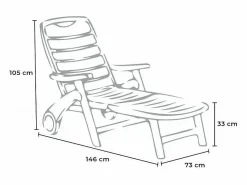 Grand soleil Tumbona de plástico plegable para la piscina y la playa Premiere -
