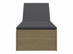 Tumbona de ratán sintético marrón y gris oscuro Tumbona