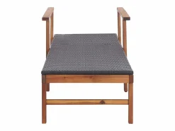 vidaxl Tumbona madera maciza de acacia y ratán sintético