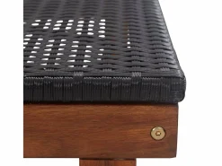 vidaxl Tumbona madera maciza de acacia y ratán sintético