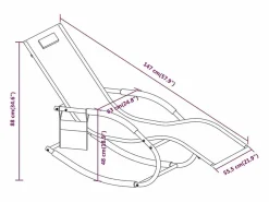 vidaxl Tumbona mecedora 2 unidades de acero y textilene