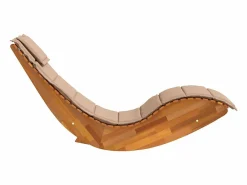 vidaxl Tumbona mecedora con cojín de madera maciza de acacia
