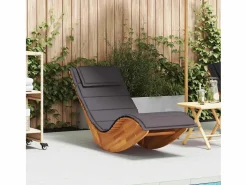 Discount Tumbona mecedora Mazaneda madera de acacia oscuro 74x154x60 cm Tumbona