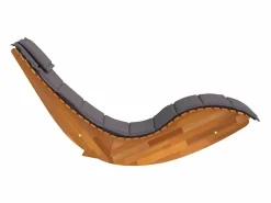 Discount Tumbona mecedora Mazaneda madera de acacia oscuro 74x154x60 cm Tumbona
