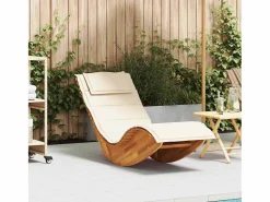 vidaxl Tumbona mecedora Mazaneda madera de acacia crema 74x154x60 cm Beige