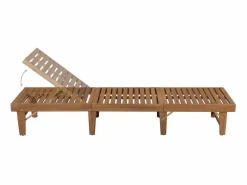 Tumbona plegable con cojín madera maciza de acacia ES51731