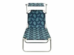 Tumbona plegable con toldo de acero estampado de hojas ES524525