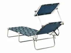 Tumbona plegable con toldo de acero estampado de hojas ES524525