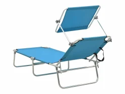 Best Tumbona plegable con toldo de acero turquesa ES132572 Azul