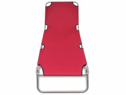 Outlet Tumbona plegable de acero con recubrimiento polvo ES82210 Rojo