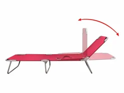 Outlet Tumbona plegable de acero con recubrimiento polvo ES82210 Rojo