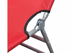 Outlet Tumbona plegable de acero con recubrimiento polvo ES82210 Rojo