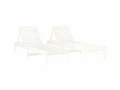 Online Tumbonas 2 unidades madera maciza de pino 199,5x60x74 cm ES67093 Blanco