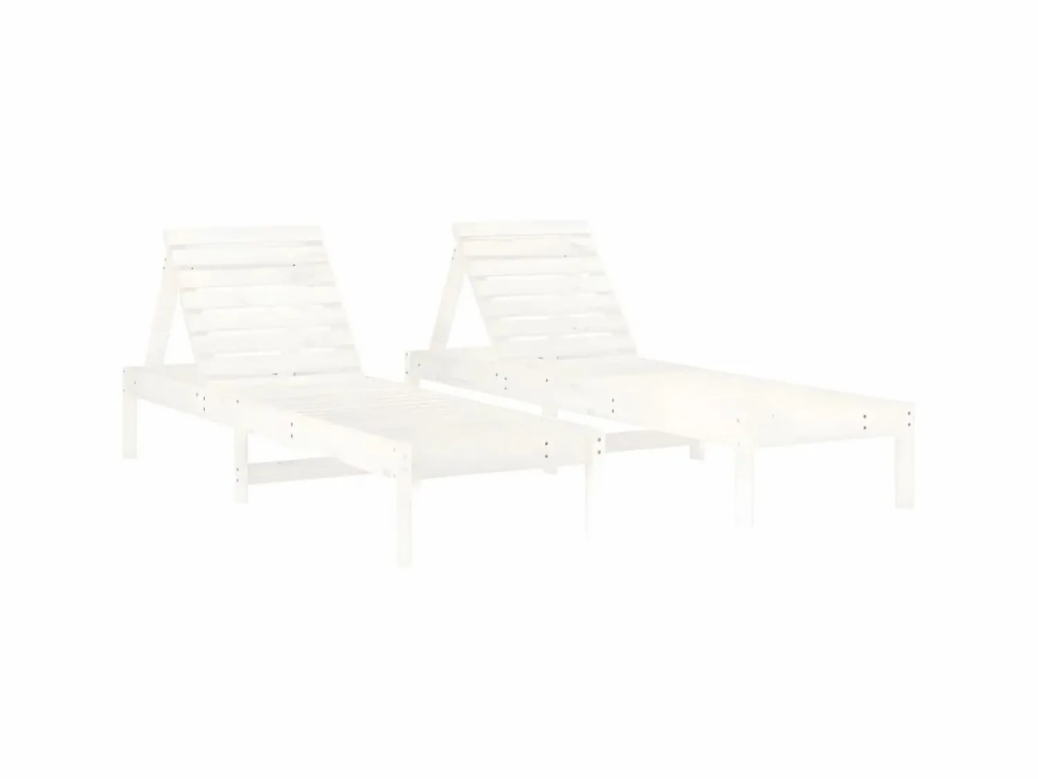 Online Tumbonas 2 unidades madera maciza de pino 199,5x60x74 cm ES67093 Blanco