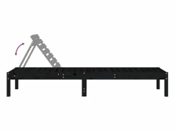 Clearance vidaxl Tumbonas 2 unidades madera maciza de pino 199,5x60x74 cm Negro