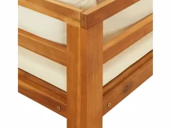 vidaxl Tumbonas con cojines 2 unidades madera de acacia