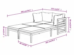 vidaxl Tumbonas con cojines 2 unidades madera de acacia