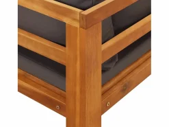 Hot Tumbonas con cojines oscuro 2 unidades madera de acacia Tumbona