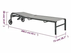 Hot vidaxl Tumbonas con mesa 2 unidades textilene y acero Gris