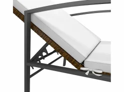 vidaxl Tumbonas con mesita 2 unidades ratán sintético marrón